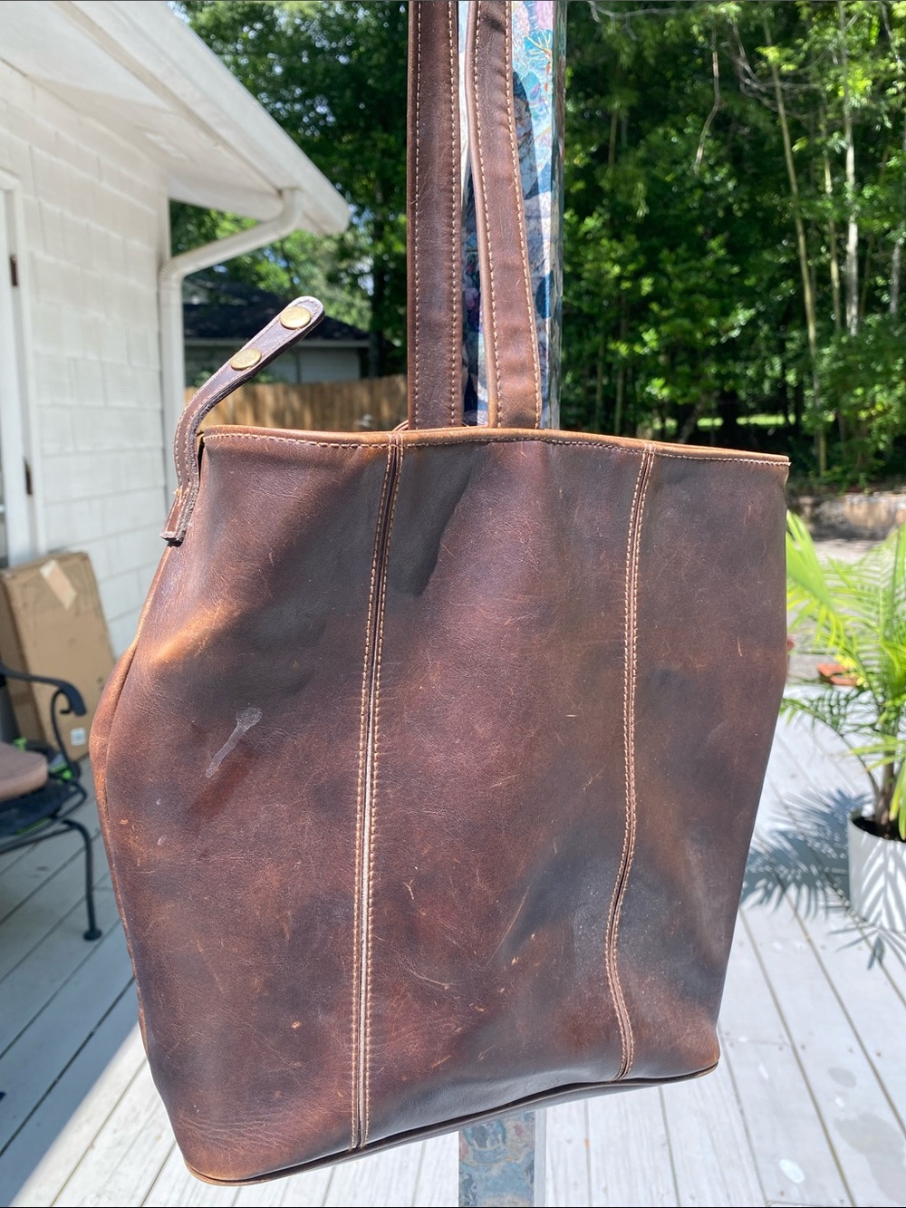 Vintage Liz Claiborne Faux Leather Brown Bag - Classic Everyday Carry